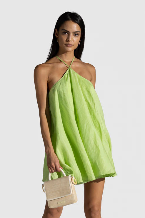 the wolf gang green dress The Wolf Gang Lolana Mini Dress