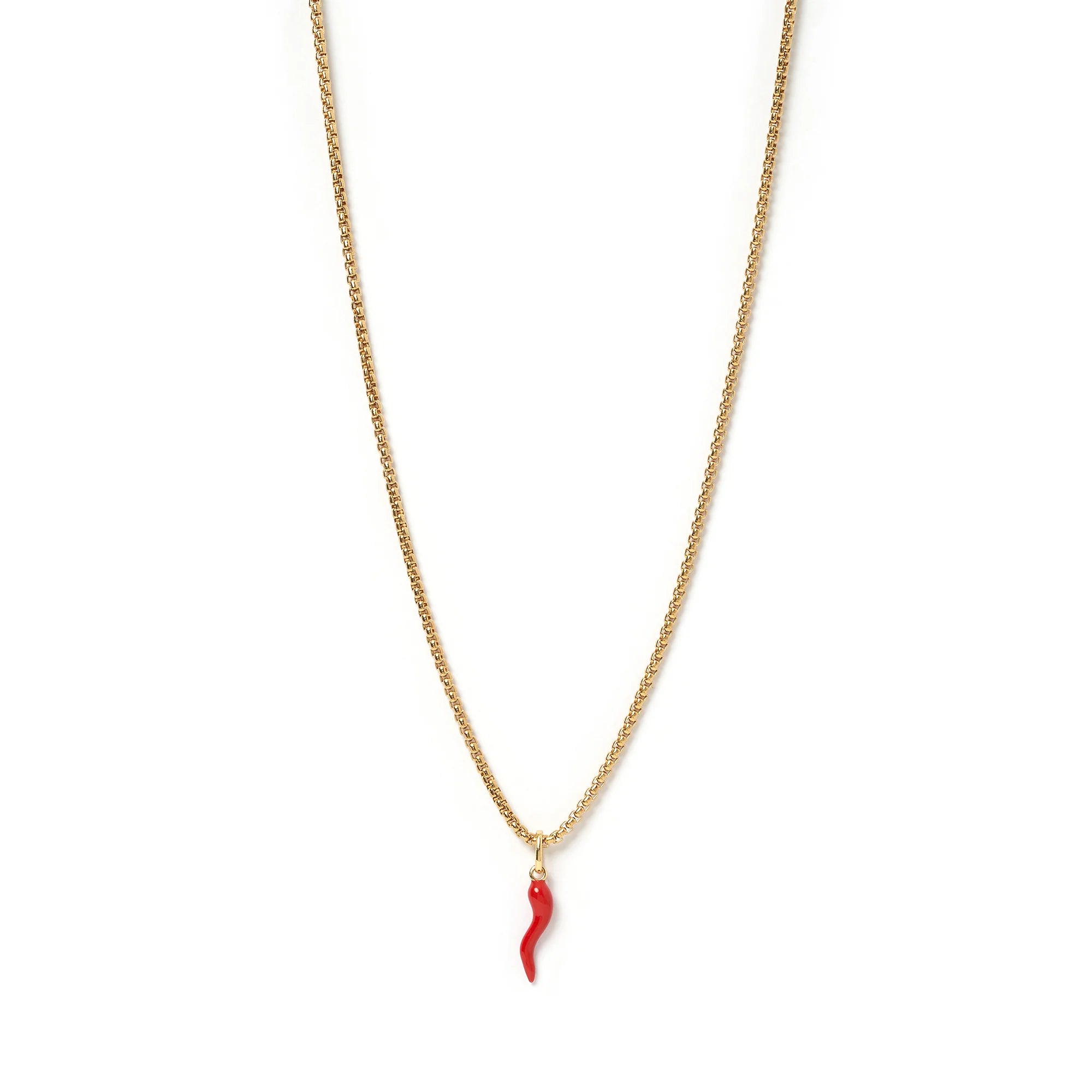 Arms Of Eve Cornicello Red Charm Necklace