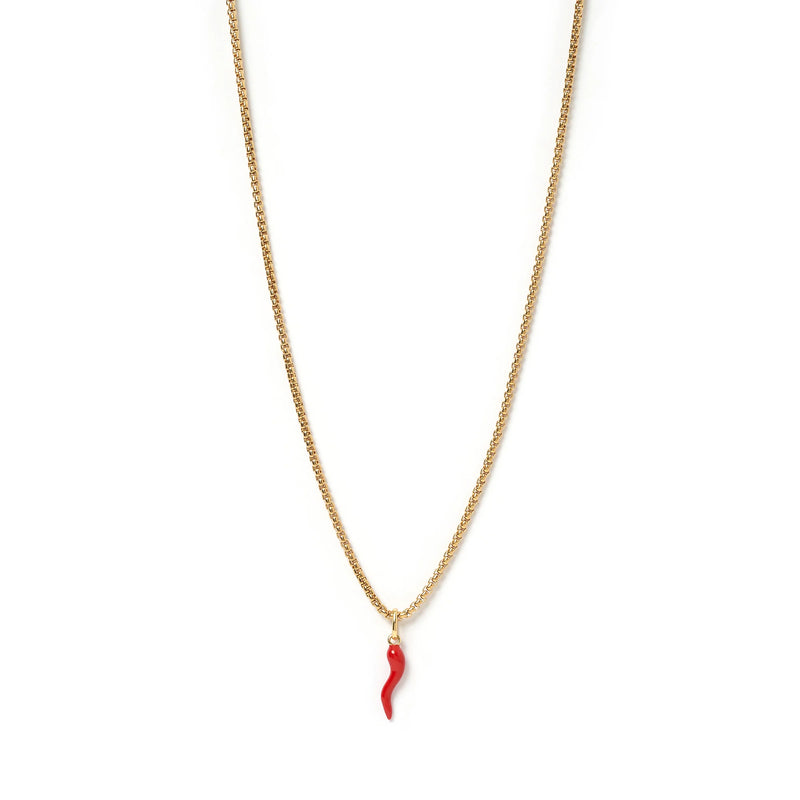 Arms Of Eve Cornicello Red Charm Necklace