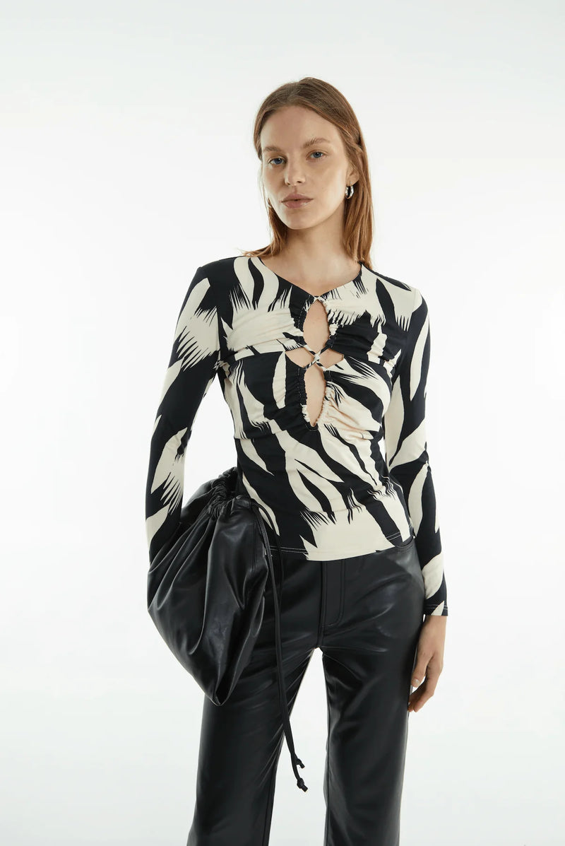 Third Form Drifter LS Top - Feather Print