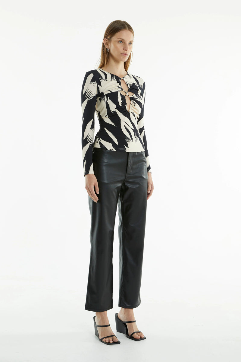 Third Form Drifter LS Top - Feather Print