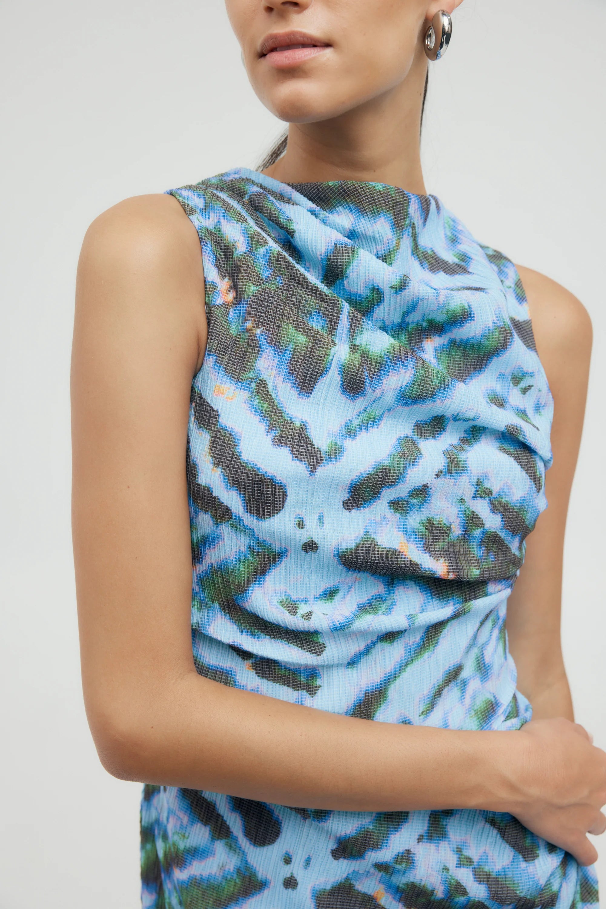 Third Form Electric Tucked Maxi Tank Dress - Tie Dye