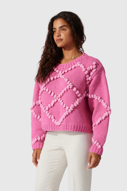 The Wolf Gang Fiesta Pom Pom Knitted Jumper - Candy