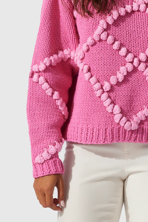 The Wolf Gang Fiesta Pom Pom Knitted Jumper - Candy