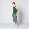 Double Rainbouu Green Athleticism Singlet