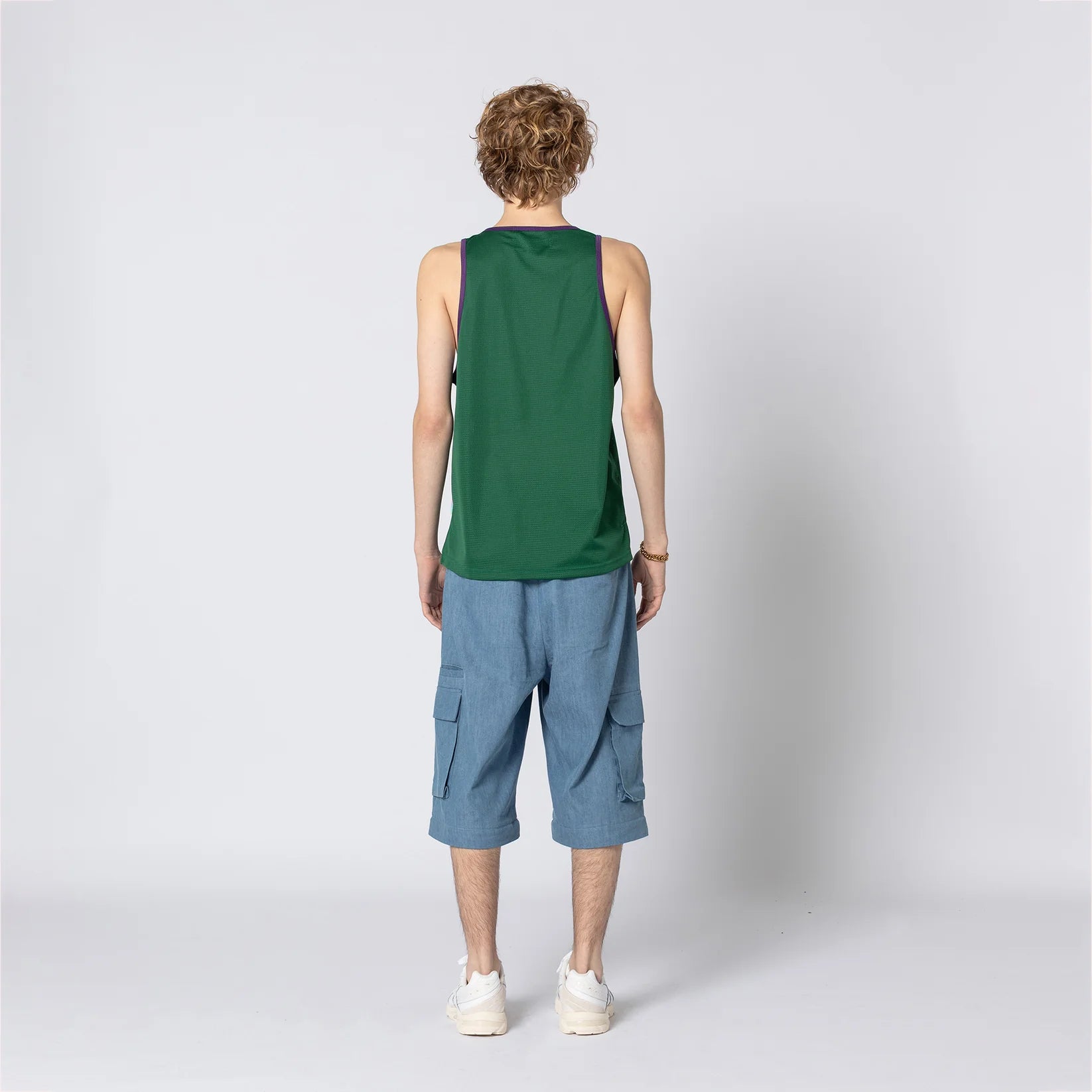 Double Rainbouu Green Athleticism Singlet