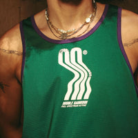 Double Rainbouu Green Athleticism Singlet