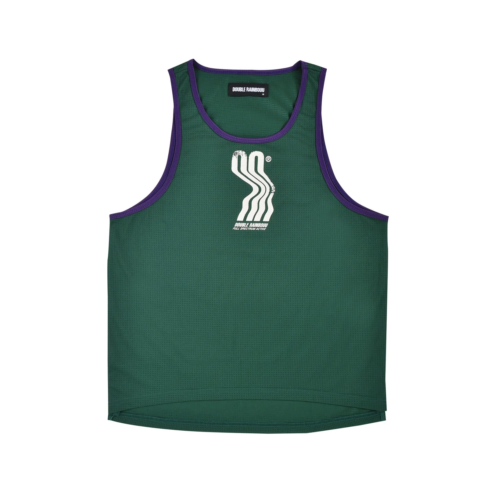 Double Rainbouu Green Athleticism Singlet