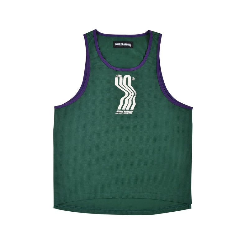 Double Rainbouu Green Athleticism Singlet