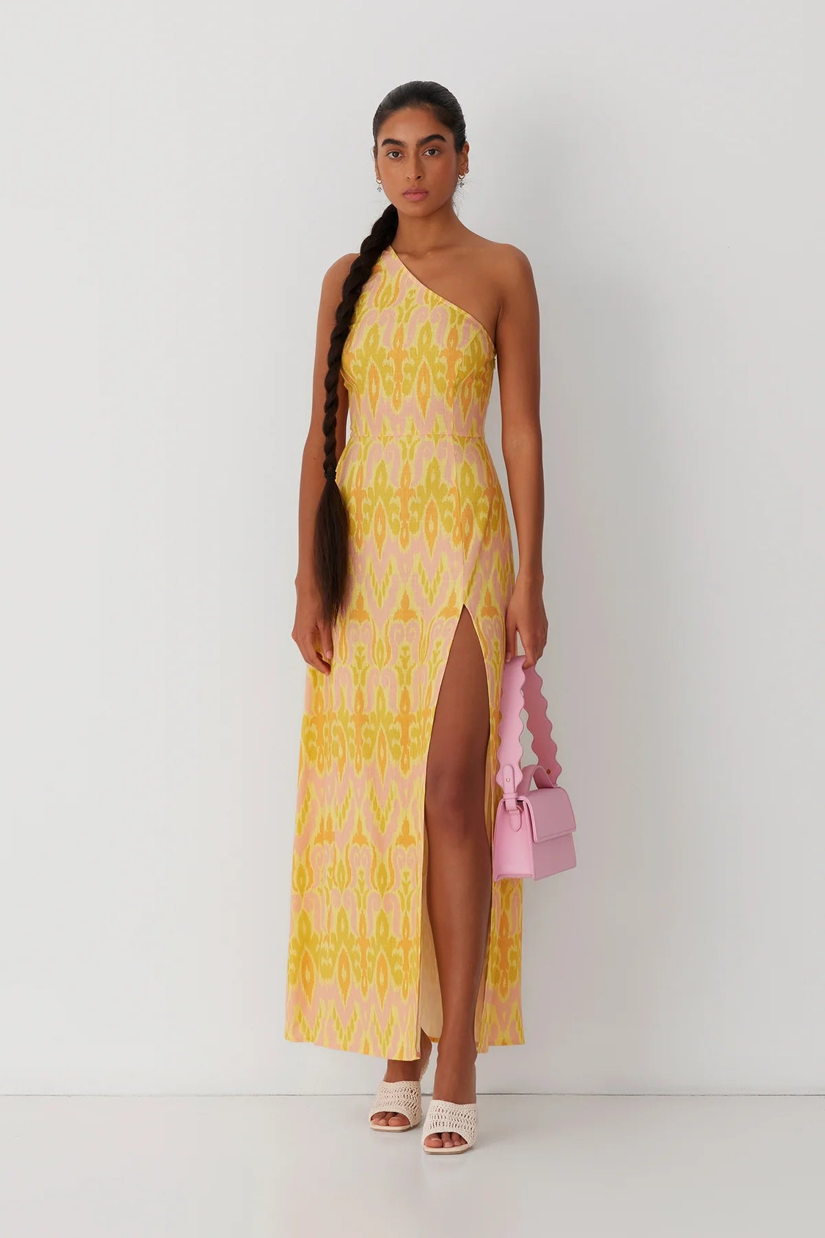 The Wolf Gang Capri Maxi Dress - Lemon Ikat