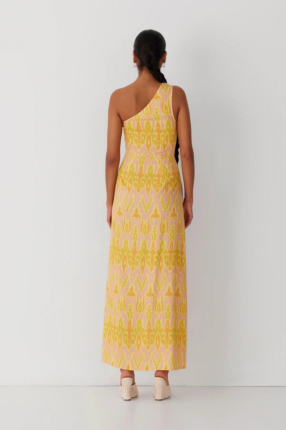 The Wolf Gang Capri Maxi Dress - Lemon Ikat