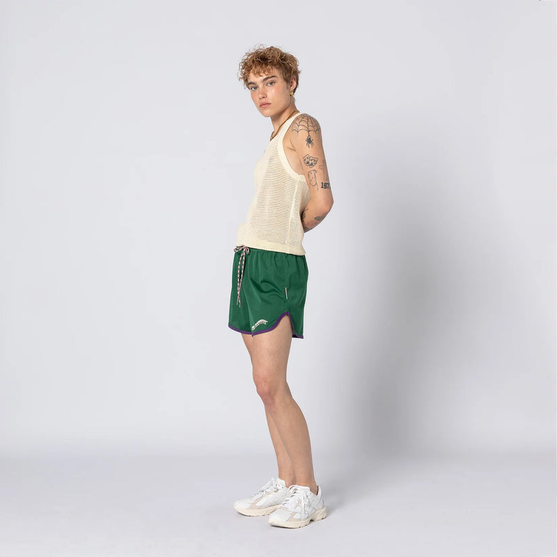 Double Rainbouu Unisex Mesh Green Running Shorts