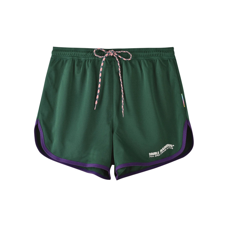 Double Rainbouu Unisex Mesh Green Running Shorts