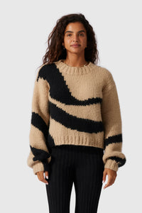 The Wolf Gang Palermo Knitted Jumper - Black Wave