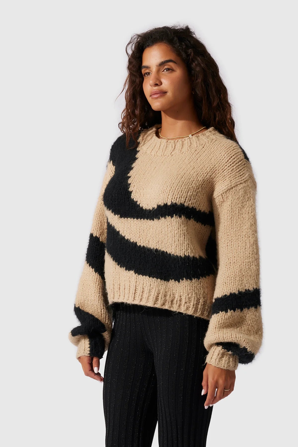 The Wolf Gang Palermo Knitted Jumper - Black Wave