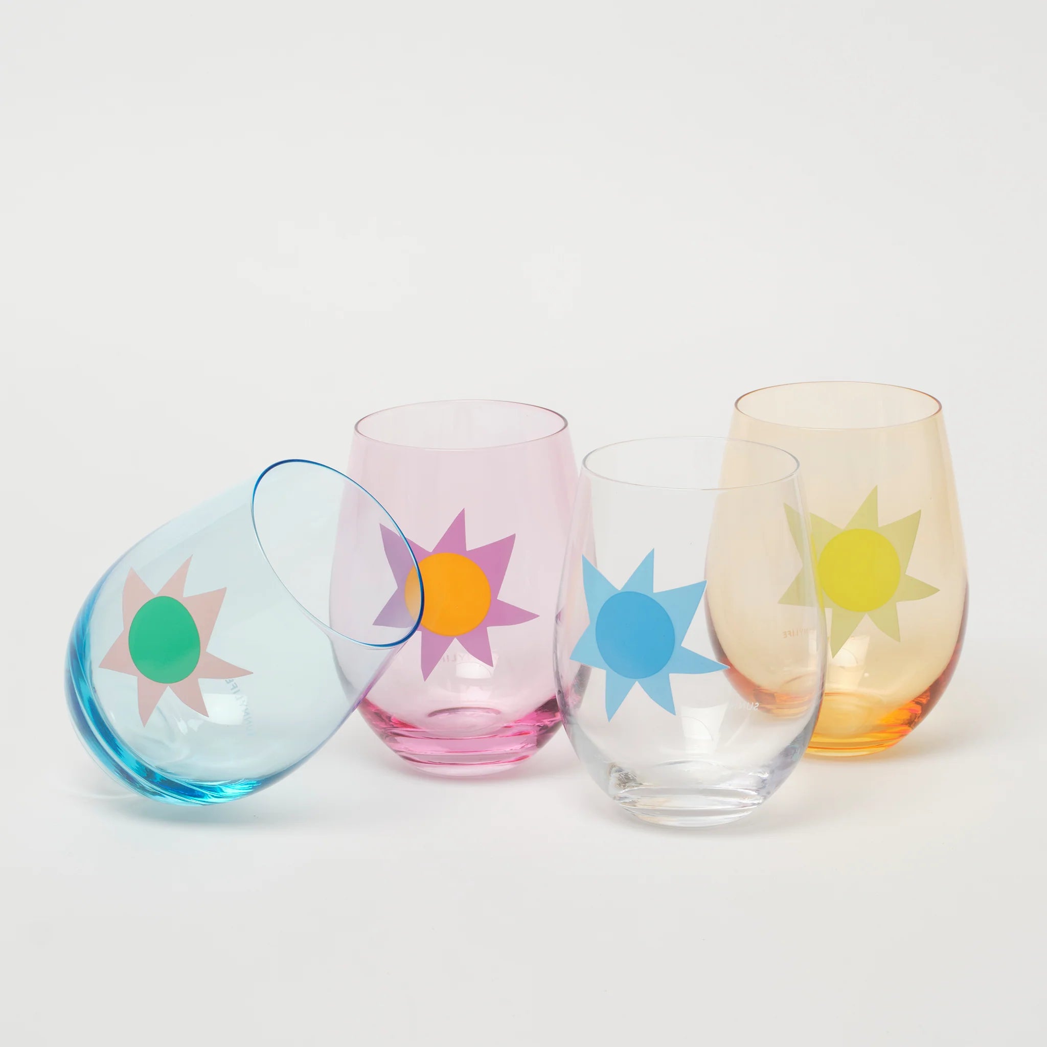 SunnyLife Stemless Glass Tumblers - Utopia Multi