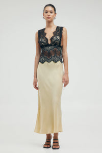 Third Form Visions Lace Deep V Maxi Dress - Marshmallow