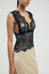 Third Form Visions Lace Deep V Maxi Dress - Marshmallow
