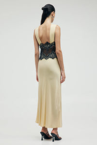 Third Form Visions Lace Deep V Maxi Dress - Marshmallow