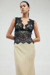 Third Form Visions Lace Deep V Maxi Dress - Marshmallow