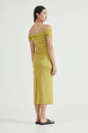 Third Form Wind Through Off Shoulder Dress - Lime