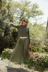 Bande Studio Posy Pleated Skirt - Olive