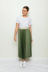 Bande Studio Posy Pleated Skirt - Olive