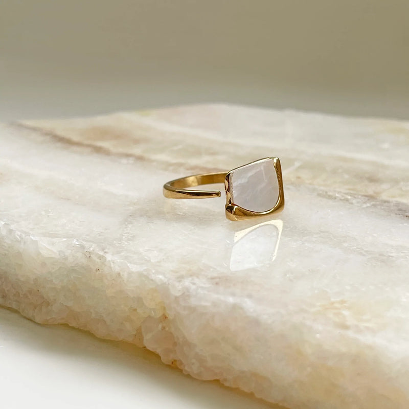 Arms Of Eve Cleo Gold and Mother of Pearl Ring