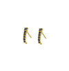 BLACK CRYSTAL NIKO EARRINGS STERLING SILVER - GOLD