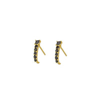 BLACK CRYSTAL NIKO EARRINGS STERLING SILVER - GOLD