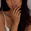 Jolie & Deen Crystal Mya Ring Sterling Silver - Gold