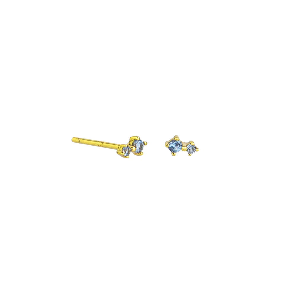 Jolie & Deen Blue Cielo Studs | Sterling Silver - Gold