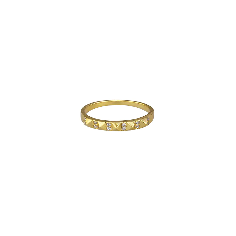 Jolie & Deen Crystal Mya Ring Sterling Silver - Gold
