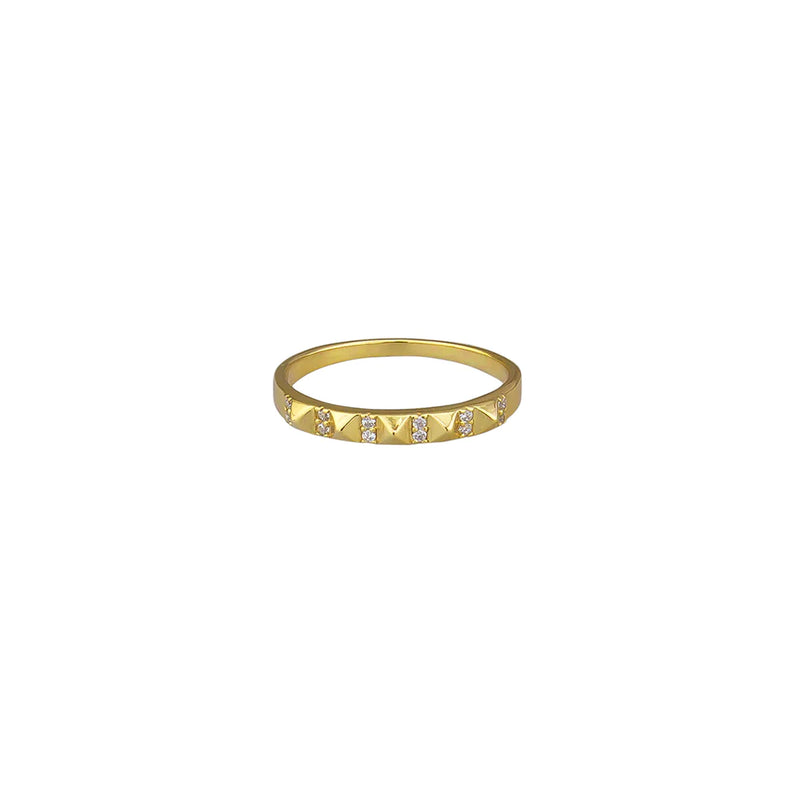 Jolie & Deen Crystal Mya Ring Sterling Silver - Gold