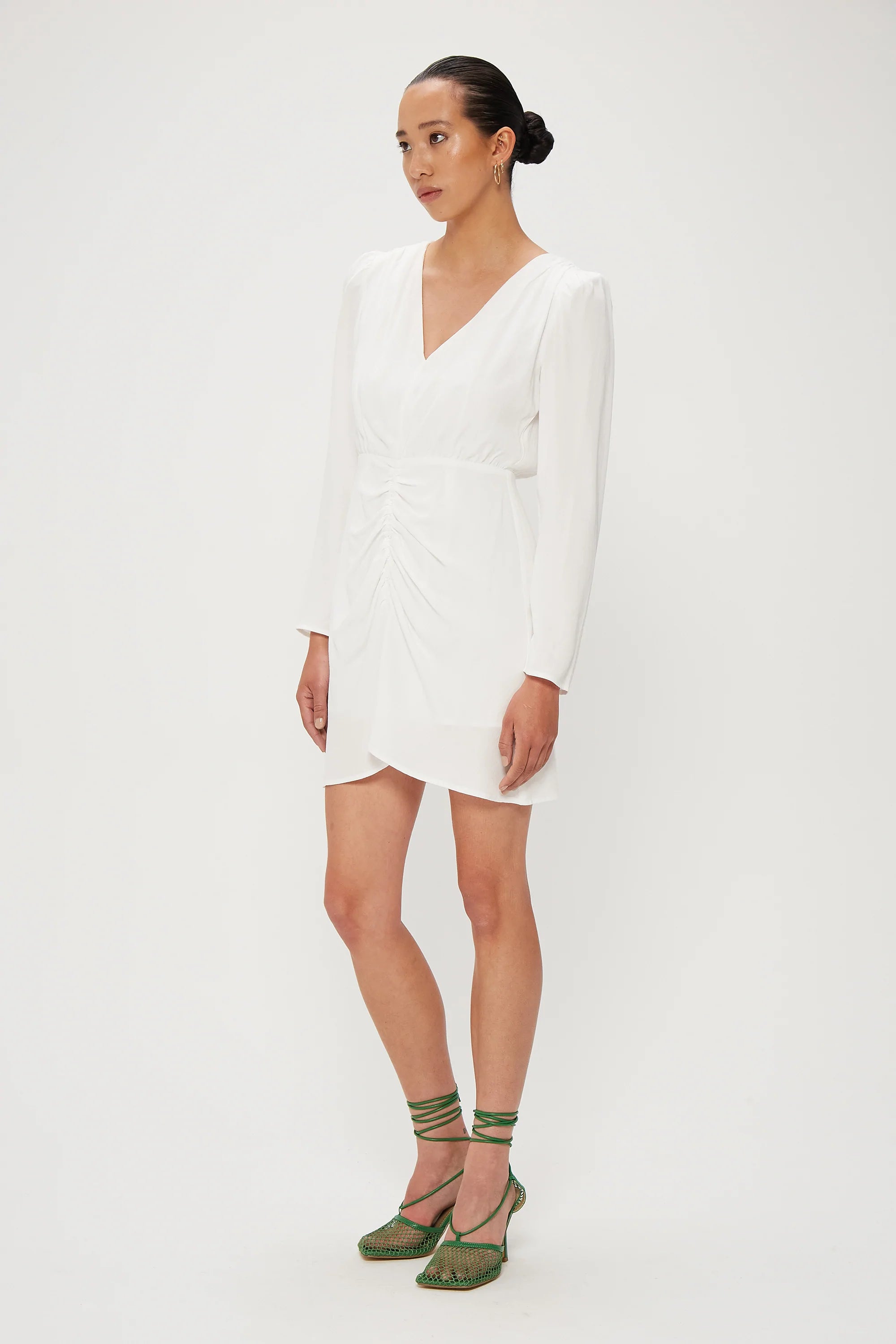Third Form Full Bloom LS Mini Dress - Off White