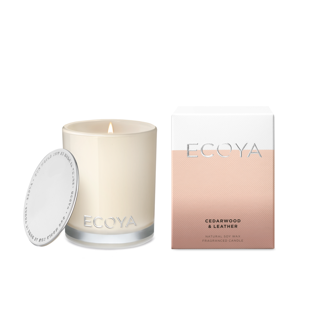 Ecoya Candle Madison Jar - Cedarwood and Leather