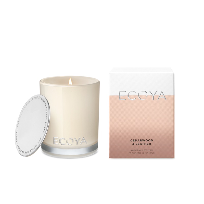 Ecoya Candle Madison Jar - Cedarwood and Leather