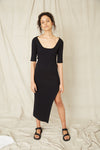 Third Form Dunes Rib Knit Scoop Maxi Dress - Black