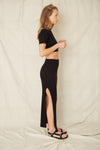 Third Form Dunes Rib Knit Maxi Skirt - Black