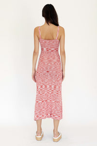 Third Form Horizon Knit Flare Out Slip Dress - Pink to Red