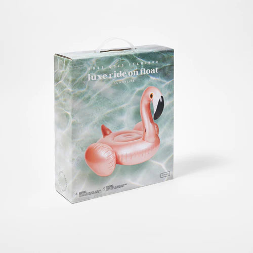 SunnyLife Luxe Ride-On Flamingo Float - Rose Gold