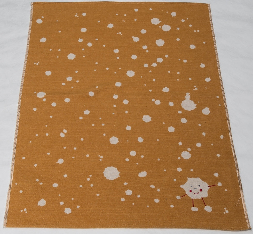 David Fussenegger Bassinet Blanket 'Gold Splashes'