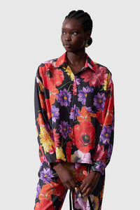 The Wolf Gang Hibiscus Indiana Soft Shirt - Blooms Noir