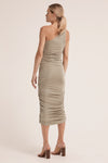 Third Form Lead On One Shoulder Midi Dress - Putty