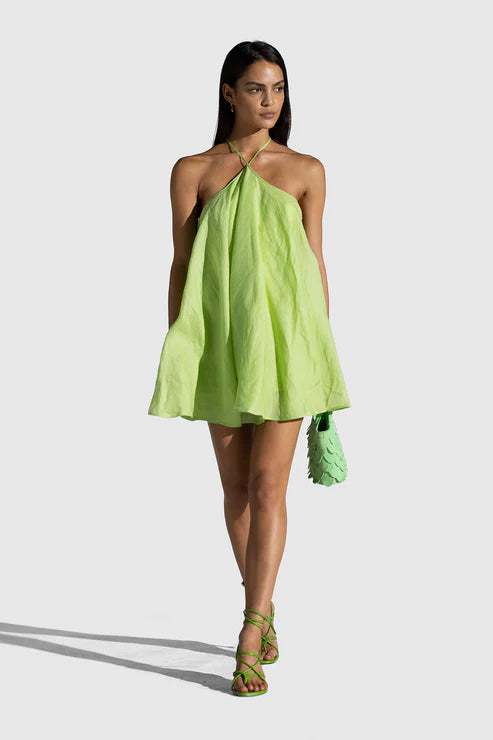 The Wolf Gang Lolana Mini Dress - Lime