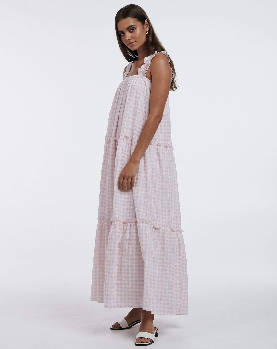 Charlie Holiday Lottie Maxi Dress - Pink Gingham