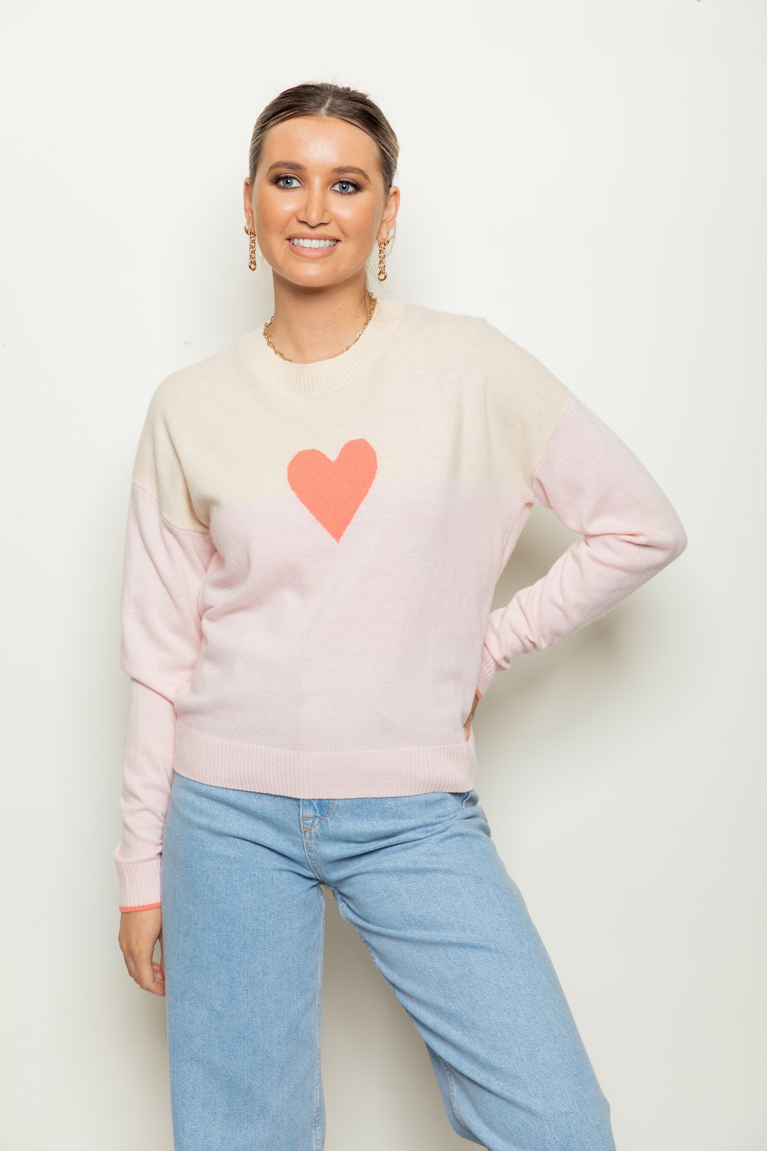 Bande Studio Love on the Horizon Knit Jumper - Eggnog/Blush
