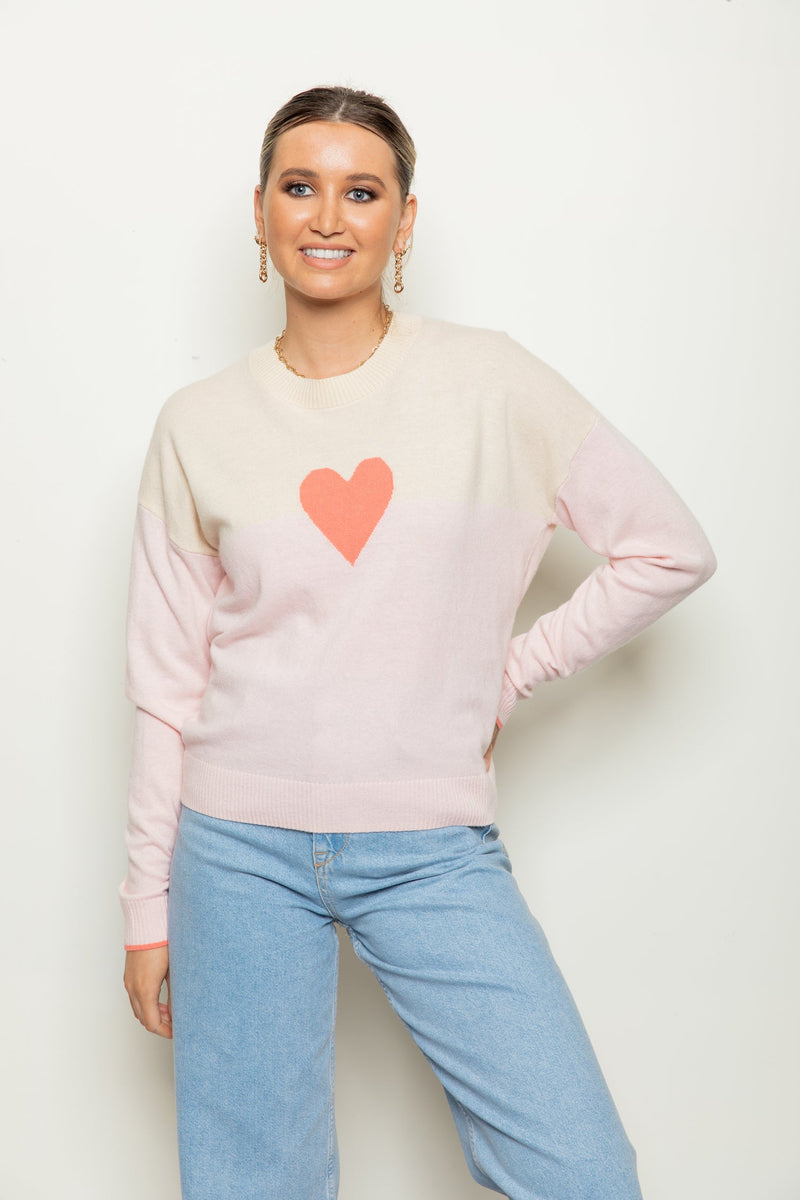Bande Studio Love on the Horizon Knit Jumper - Eggnog/Blush