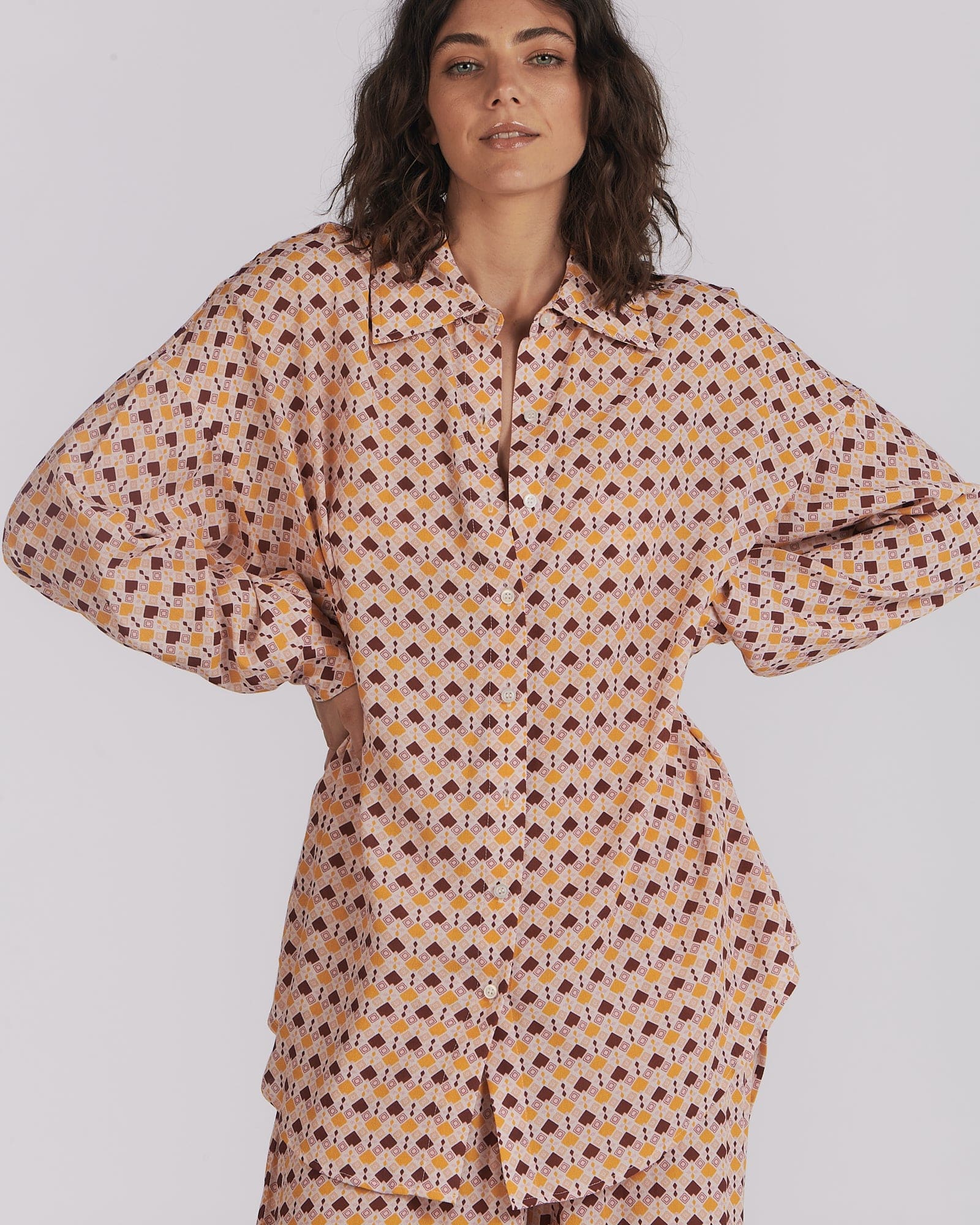 Charlie Holiday Maple Shirt - Geo Print