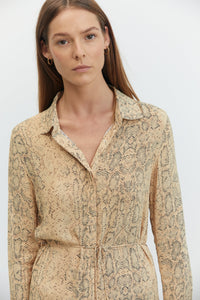 Third Form Animal Instincts Maxi Shirt Dress - Snake